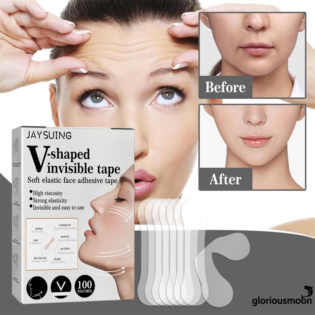 Gloriousmoon Face Lift Tape Invisible Waterproof Instant V Line Face Lifter Sticker Double Chin