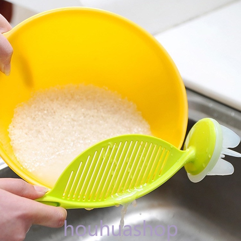 Ready Stock Kitchen plastic pot clip water filter, rice washing sieve ...