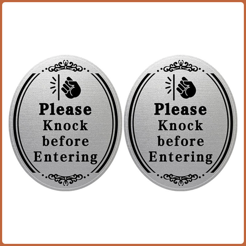 【Ready Stock】 Please Knock Before Entering Plate Door Sign: 2pcs Please ...
