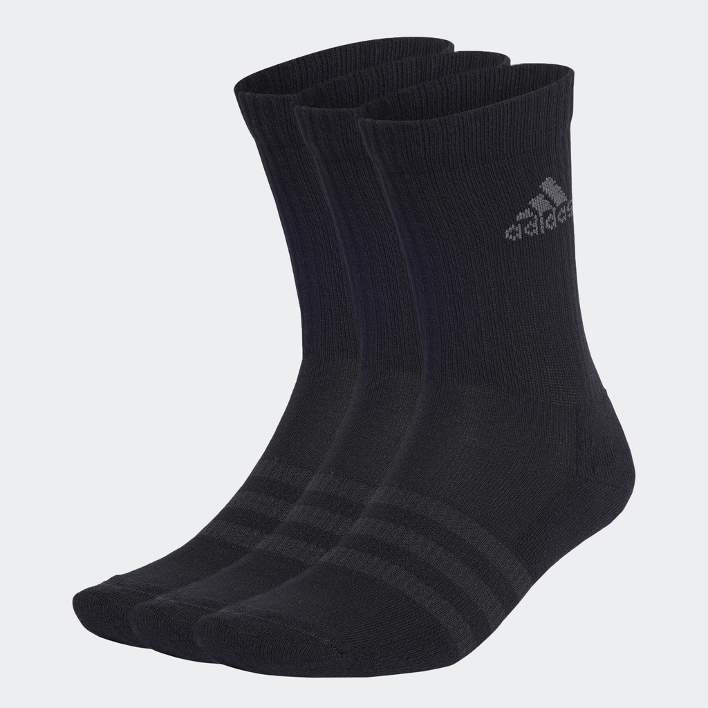 adidas Cushioned Crew Socks 3 Pairs Unisex Black IA3950 | Shopee Malaysia