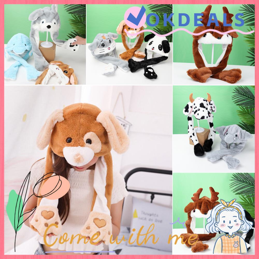 OKDEALS Winter Funny Cap Moving Jumping Rabbit Pinch Airbag Animals Ear ...