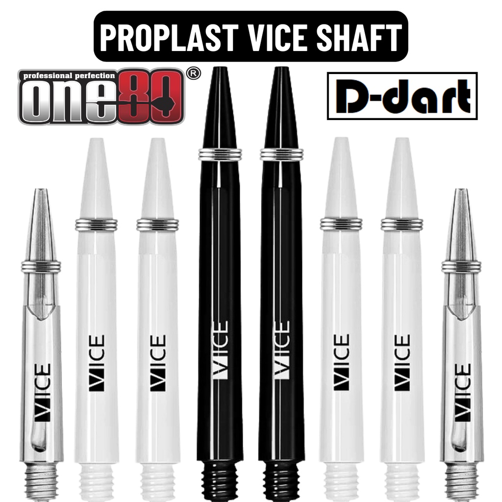 ONE80 DART SHAFT BLACK/WHITE/CLEAR PROPLAST VICE SHAFT/STEM WITH SPRINGS Shopee Malaysia