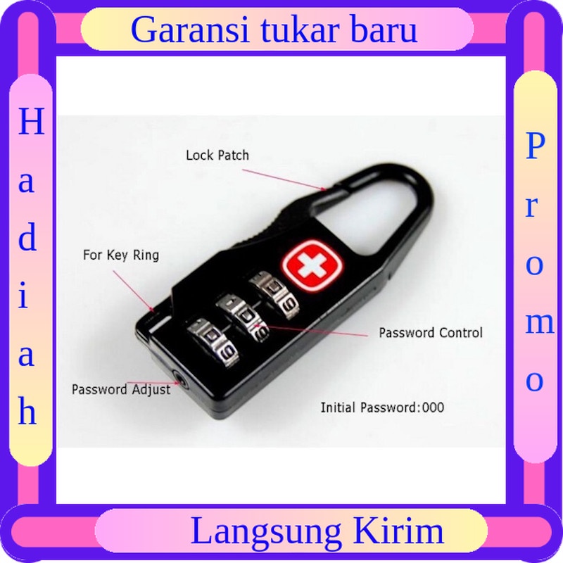 3digit Number Padlock Suitcase Numeric Code Number For Suitcase Locker