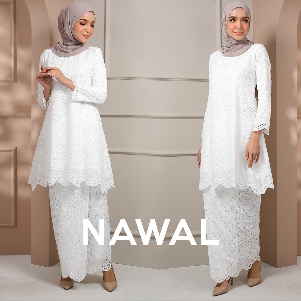 By MARIBELI BUTIK EYELET NAWAL ALL COLOUR KURUNG RIAU Cotton Lining ...