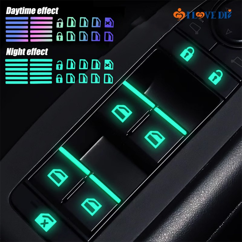 Selfadhesive Colorful Luminous Car Window Button Labels/ Automobile