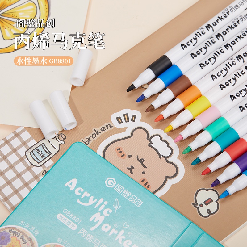 Acrylic Marker Smooth Impervious Paper Acrylic Paint Watercolor Pen Set