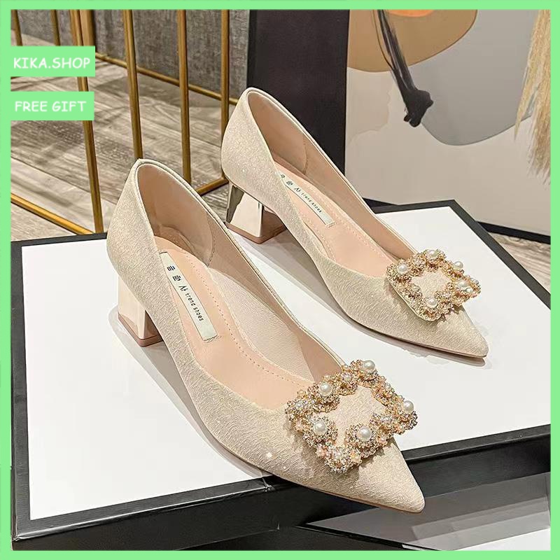 RAYA! Plus size 34-42【ready stock】 bride shoes illegitimate temperament ...