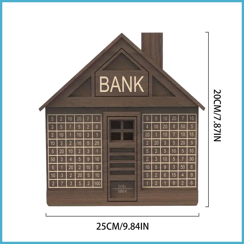 Wooden Money Box With Counter Adult Money Saving Box 1000 Or 2000 Euros