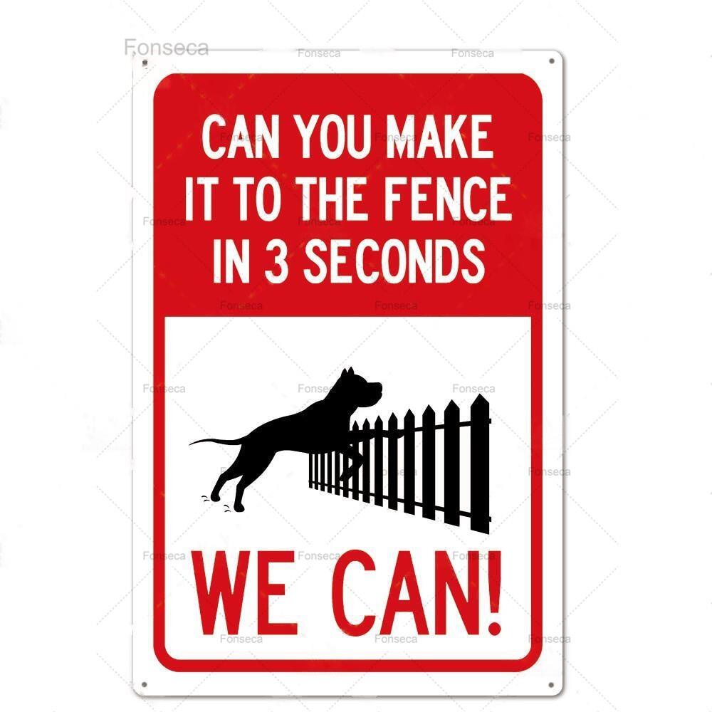 Beware of Dog Sign Warning Metal Sign Guard Dog Sign Wall Decor Yard