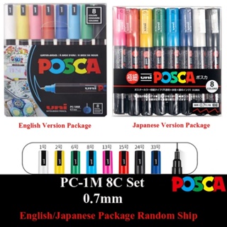 UNI POSCA Marker Pen Set,Acrylic Plumones Rotuladores PC-1M,3M,5M