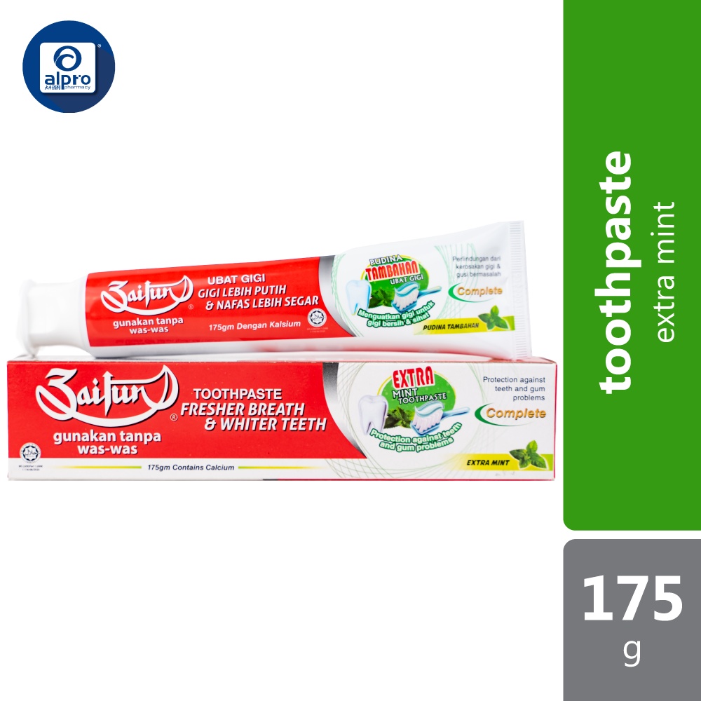 Zaitun Ubat Gigi Pudina Tambahan Extra Mint Toothpaste 175g Shopee