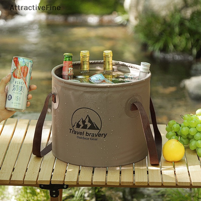 [AttractiveFine] Camping Dishwashing Bucket Travel Foldable Foot Bucket