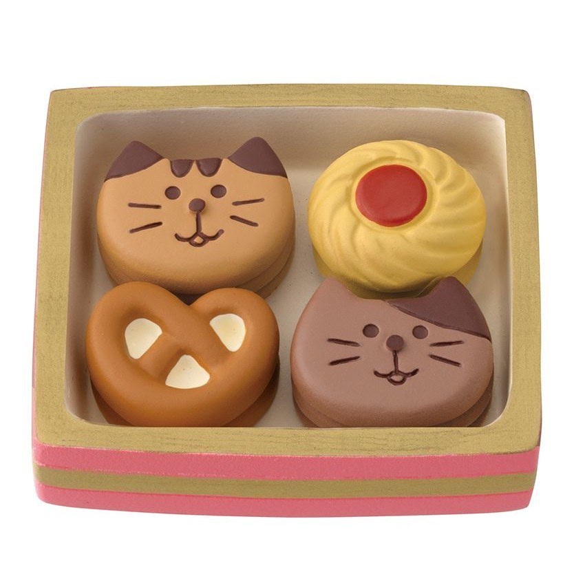 Japan DECOLE Bonjour Chocolate Doll/Cat Biscuit Box eslite