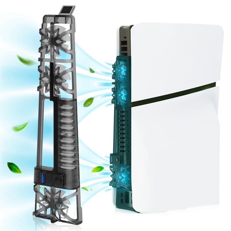 PS5 Slim Cooling Fan with Led Light, Quiet Cooler Fan for PS5 Slim ...