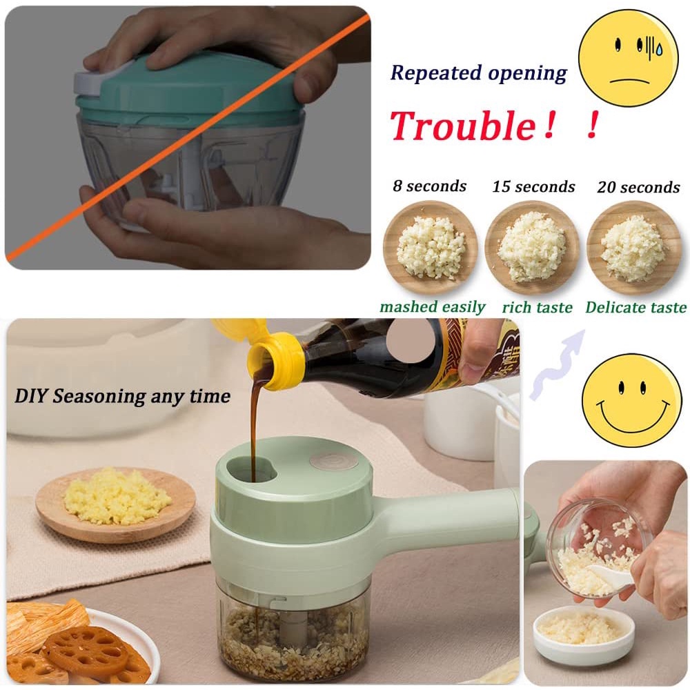New 6In1 Multifunctional Vegetable Cutter Handheld Wireless Food ...