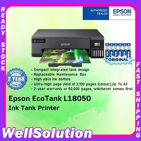 Epson EcoTank L18050 Ink Tank Photo Printer ( Low-cost A3+ photo print ...