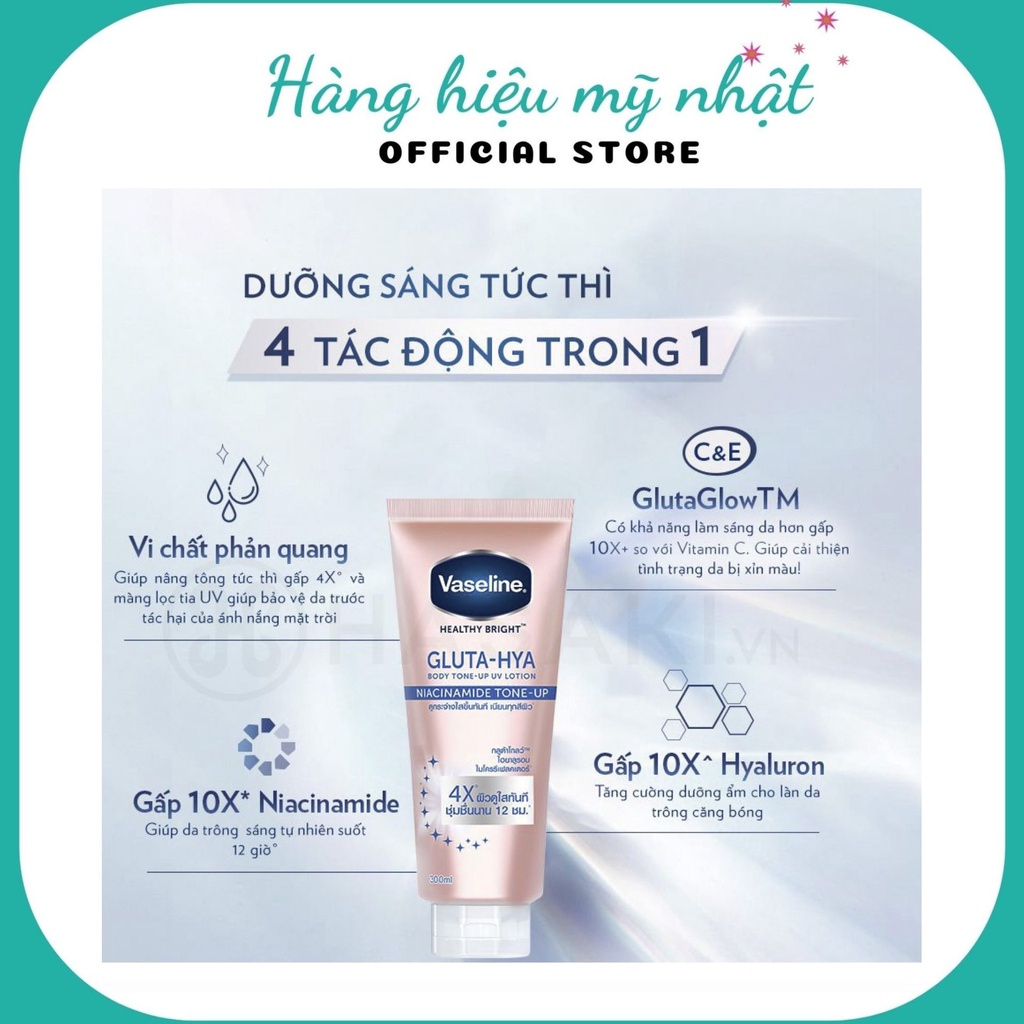 Vaseline Tone Up 4X Whitening Body Lotion 4X Instant Whitening, Healthy ...