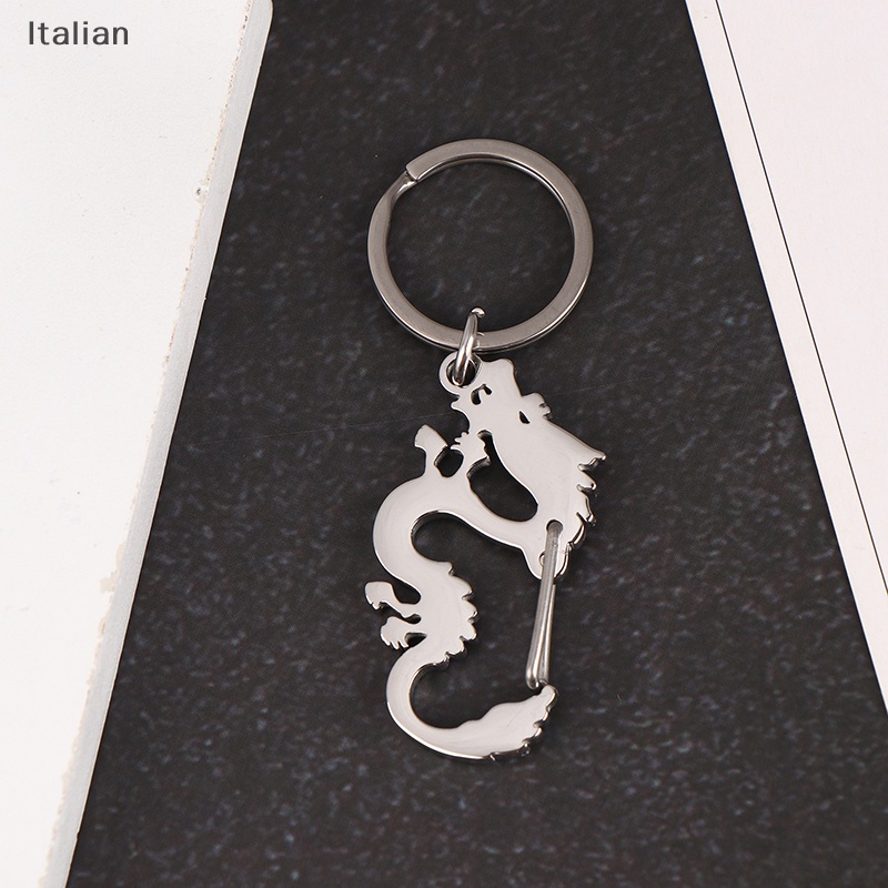 Italian 1Pc Chinese Zodiac Dragon Stainless Steel Keychain 2024 New