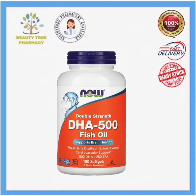 Now Foods Double Strength DHA-500 Fish Oil 180 Softgels | Shopee Malaysia