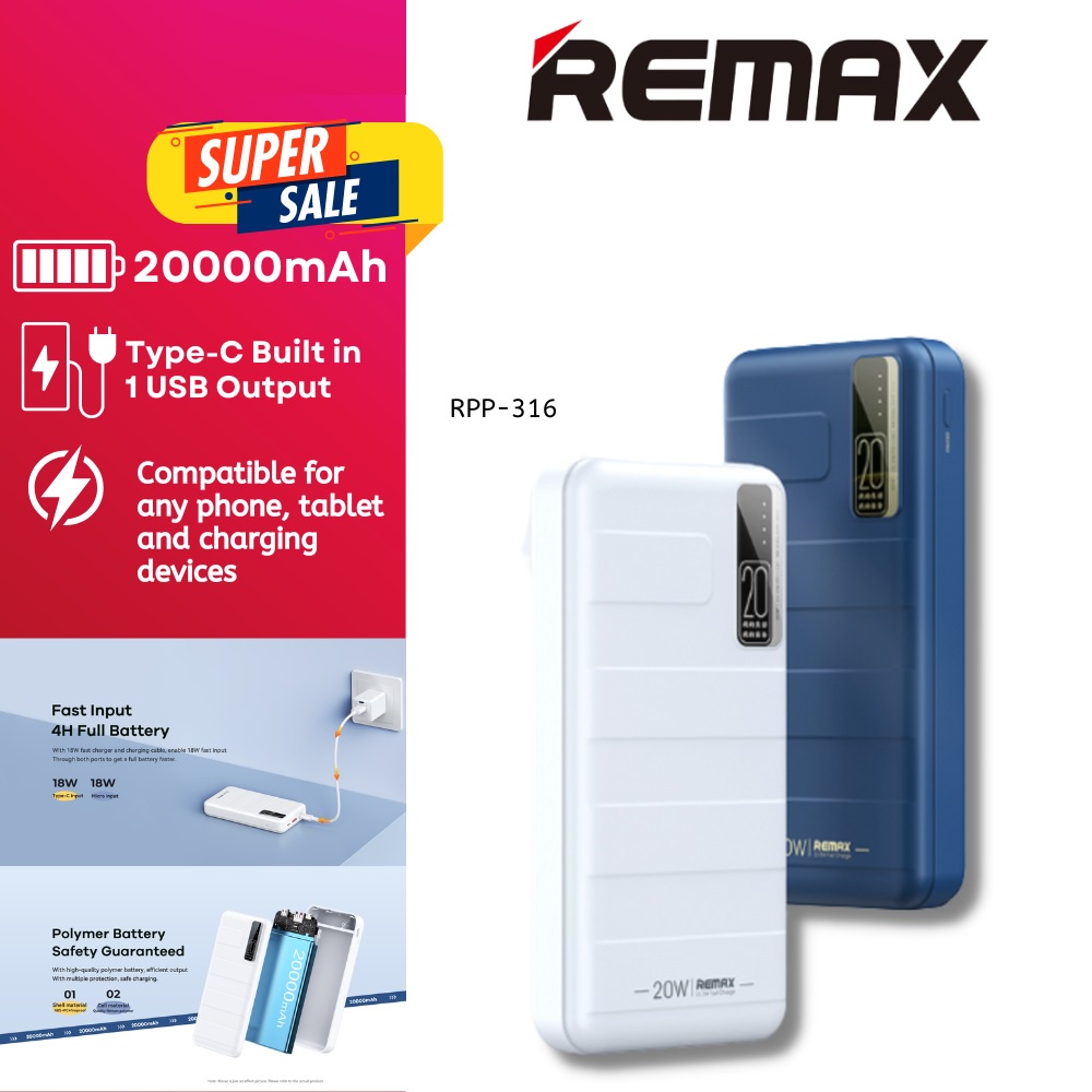 Remax Noah Series RPP-316 20W+22.5W PD+QC Fast Charging Power Bank ...