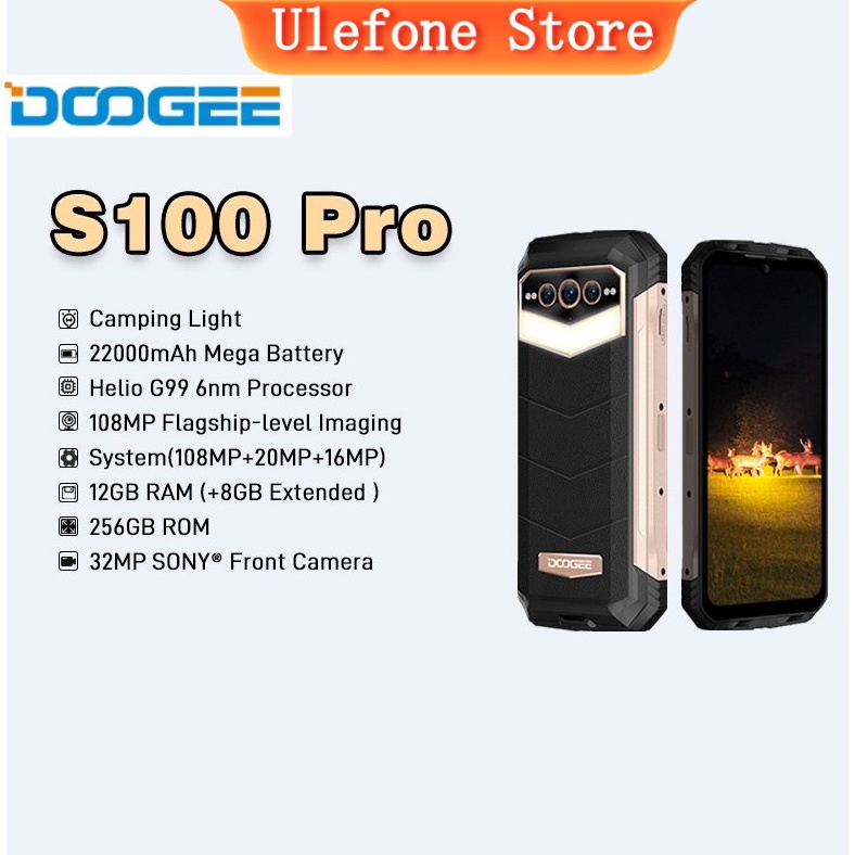 DOOGEE® S100 Pro Camping lights 22000mAh Large battery Rugged Phone