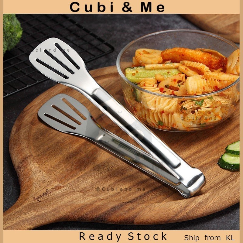 C&M Stainless Steel Food Tongs Anti Heat Bread Clip BBQ Buffet Cooking ...