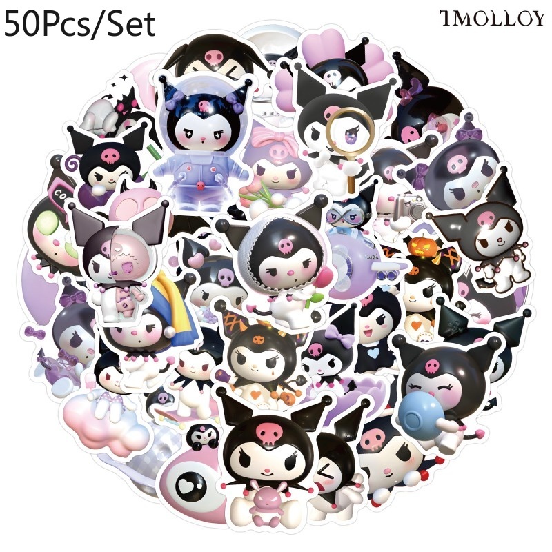 [T] 50Pcs/Set 3D Kuromi Stickers Waterproof Stickers Decal for Toys ...