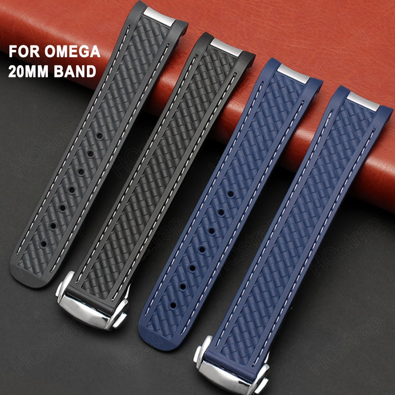 20mm Watch Strap Rubber Band for Omega Seamaster 300 AT150 Aqua Terra ...
