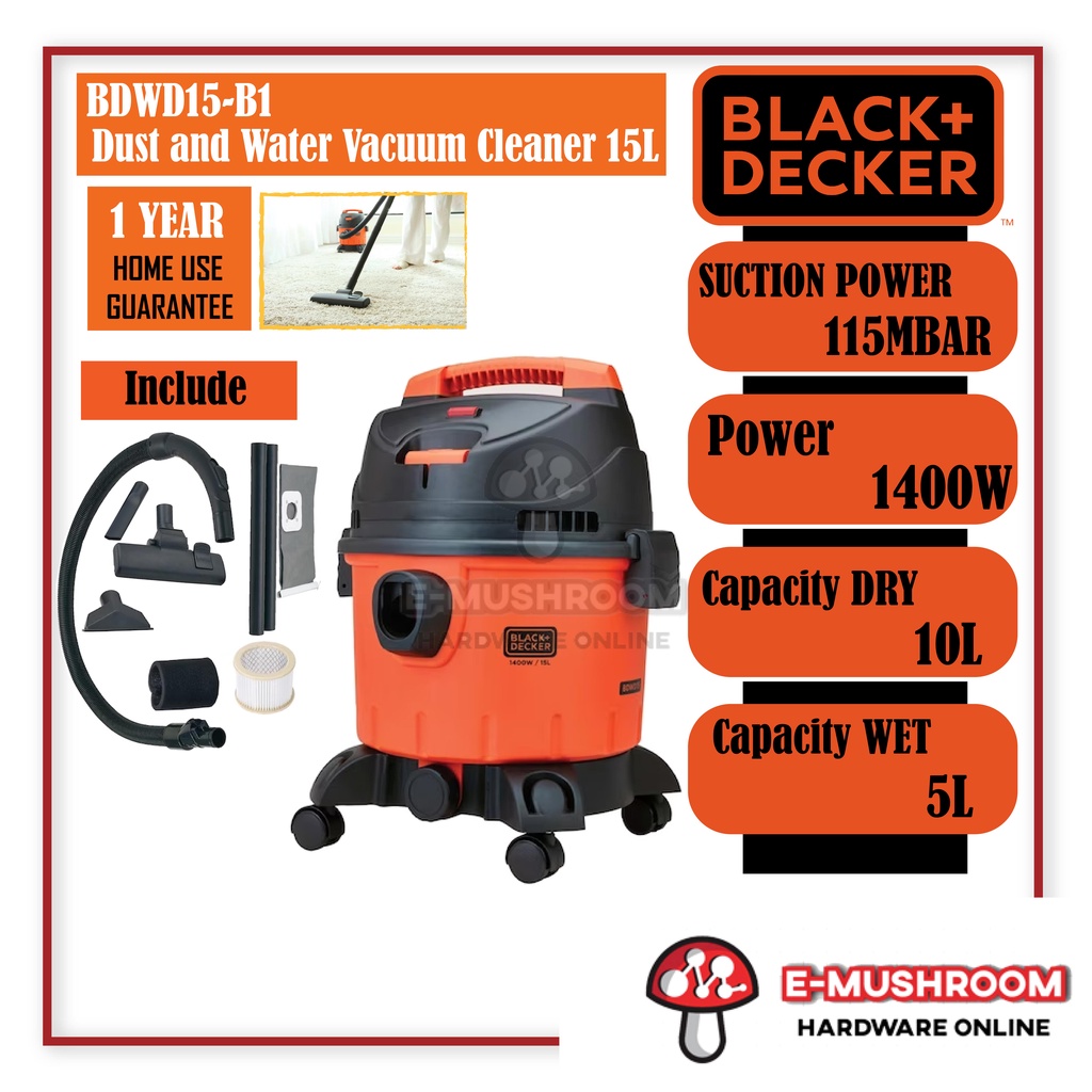 Black Decker Wet Dry Vacuum Cleaner Blower L W Bdwd Shopee Malaysia