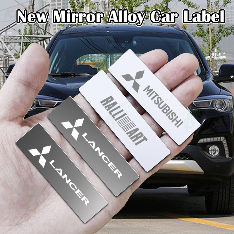 Mitsubishi Lancer Mirror Metal Car Logo Stickers Label 3D Badge ...