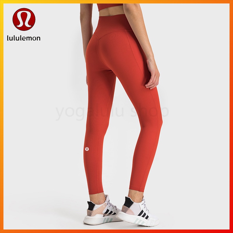 Lululemon High Waist Yoga Sports Rib Material Pants Women's leggings ...