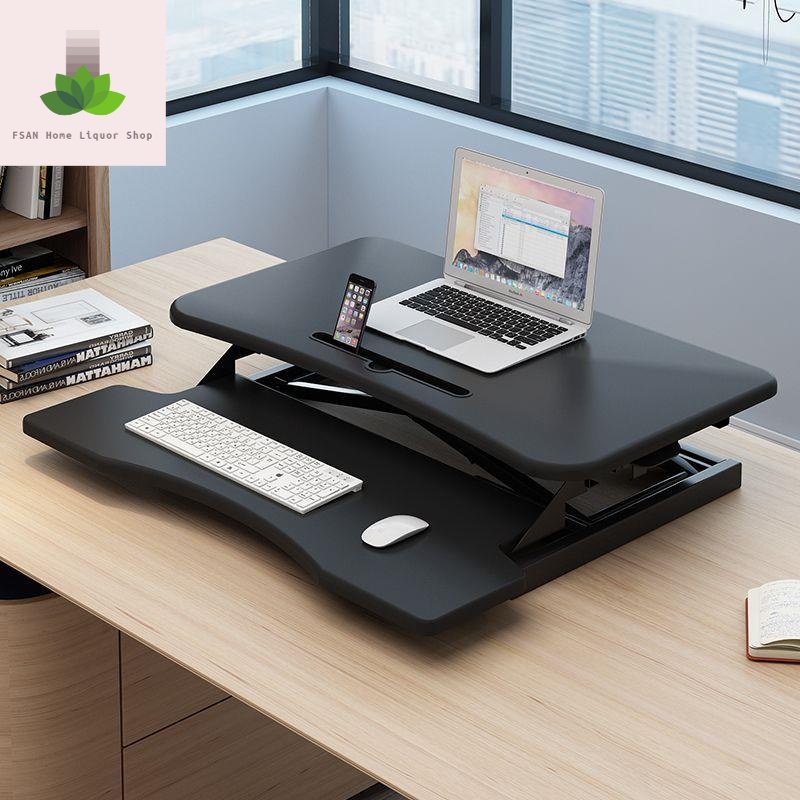 Standing liftable computer desk folding laptop stand table mobile ...