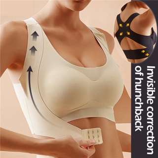 Fashion Cross back sports bra front zipper shockproof gathered
