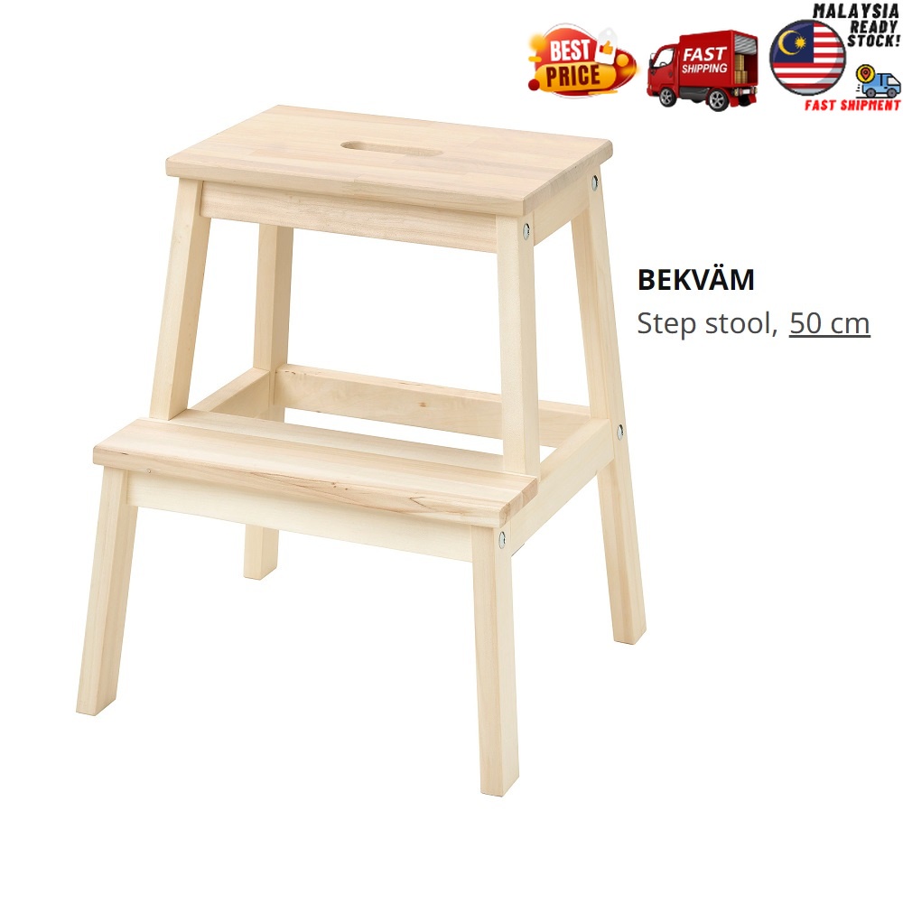 Footrest with Wooden Legs Rectangle Short Step Stool 41x30x18cm