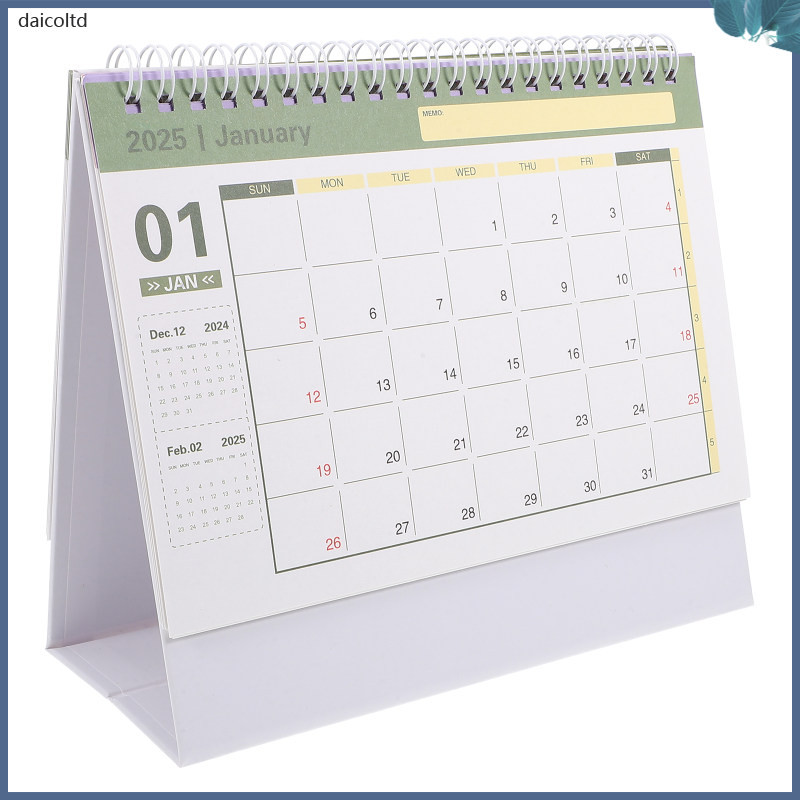 Desktop Calendar Paper Calendar Decor Portable Calendar English Desktop ...