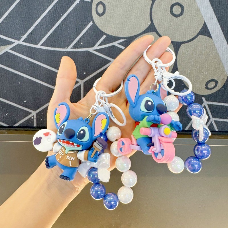 Stitch Toys Keychian Anime Stitch Pendant Key Ring Sweet Pendant Women ...