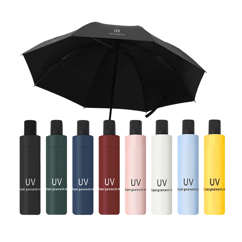Manual UV Folding Umbrella Anti Rain And UV Light Travel Umbrella