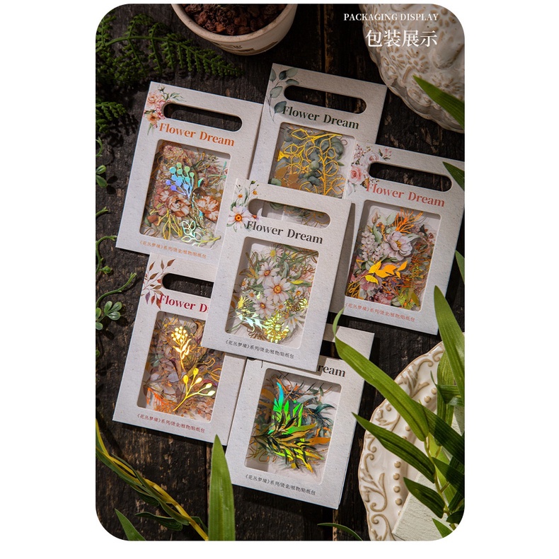 ENWEI 40 Pcs [Floral Dream Series] Vintage Journal Stickers PET Sticker ...