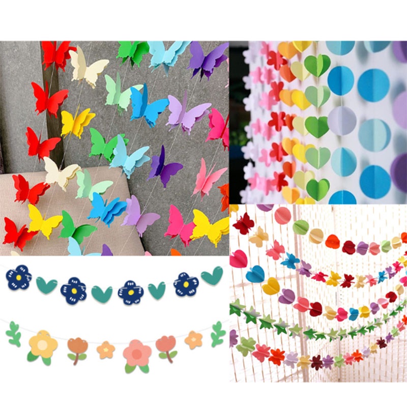 Colorful 3D Paper Garland Banner - Party Wedding Birthday Hanging Decoration 6 thumbnail image