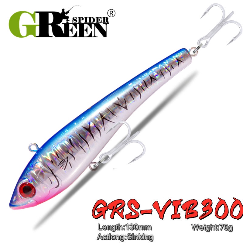 GREENSPIDER Sinking Pencil VIB Fishing Lures 13cm 70g Wobbler Stickbait  Artificial Hard Bait for Sea Tuna GT Fishing Lure