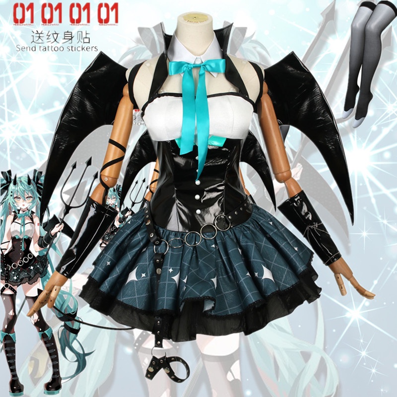 Hatsune Miku cosplay clothing Little devil corset raccoon Hatsune Miku ...