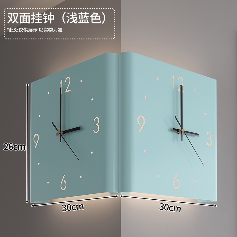 Creative DoubleSided Wall Clock glow in the dark Corner Clock DoubleSided modern Wall Clock