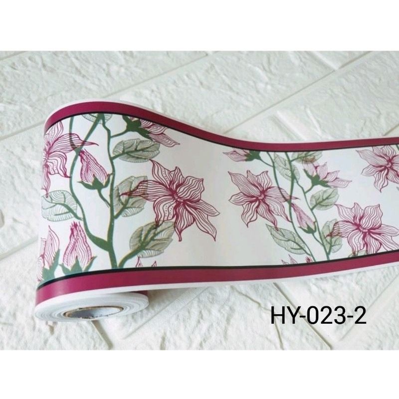 MERAH HITAM Wallpaper Sticker Border Lis Sticker Wallsticker Flower