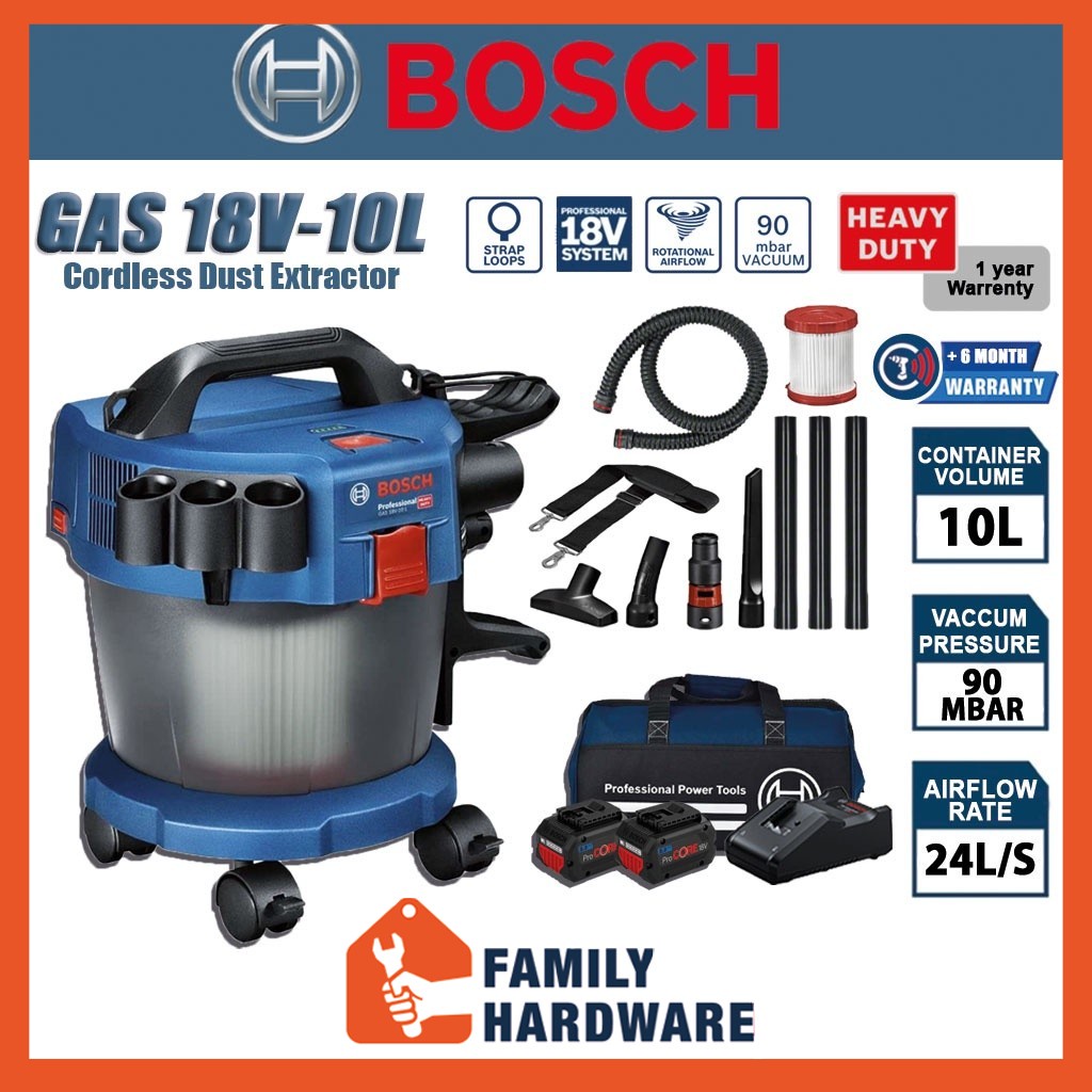 BOSCH GAS18V10L 18V Cordless Dust Extractor Wet / Dry Vacuum Mesin