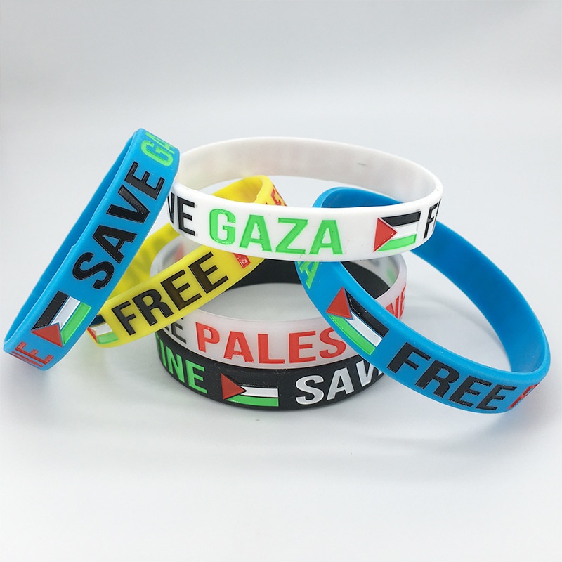 10PCS Free Palestine Silicone Wrist Band / Bracelet Palestinian Flag ...