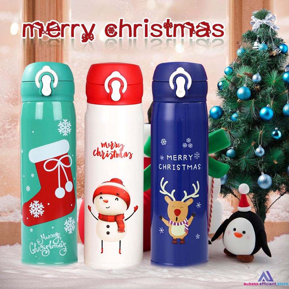 500ml Christmas Thermos Cup Stainless Steel Vacuum Water Bottle