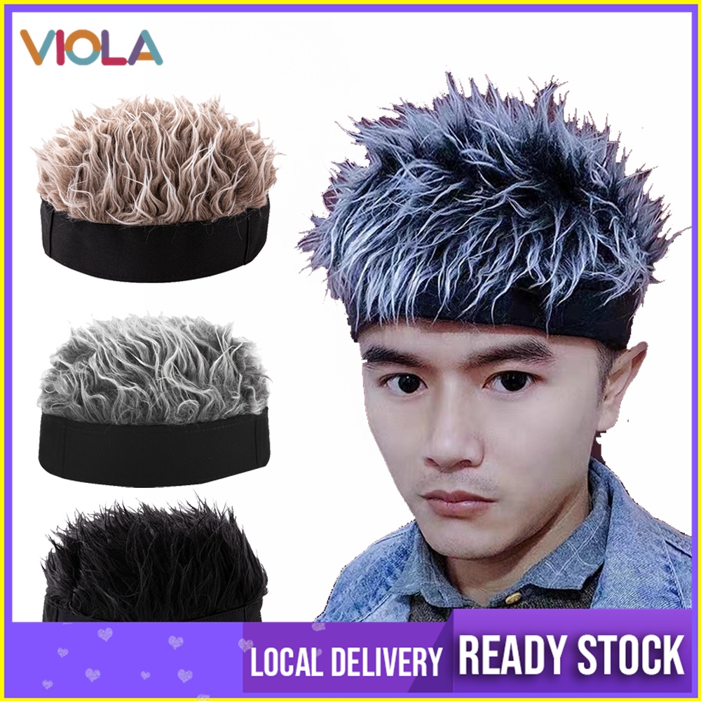 Wig Cap Men Hat Handsome Simulation Wig Short Hair Sun Visors Caps Hair