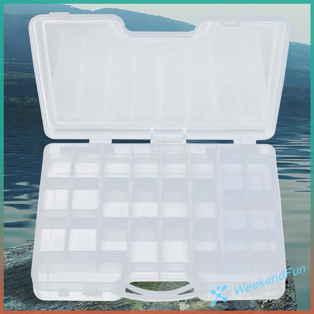 WE☆ Double Layer Fishing Tackle Box Clear Fishing Lure Box Fishing  Accessories