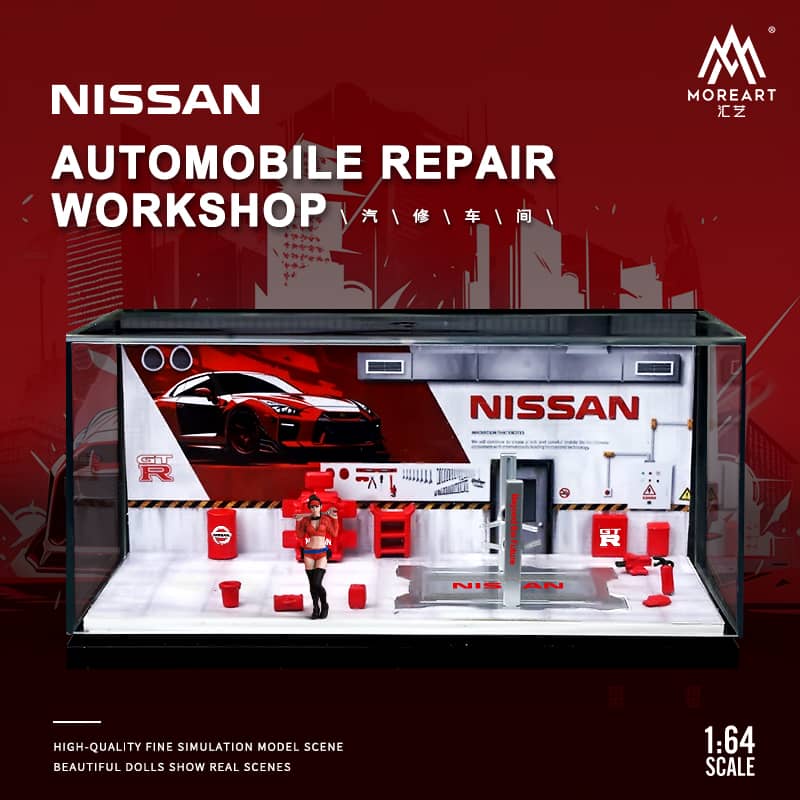 MoreArt 1:64 - Officina Riparazione Auto Gulf Con Vetrina - Edizione Limitata 2023