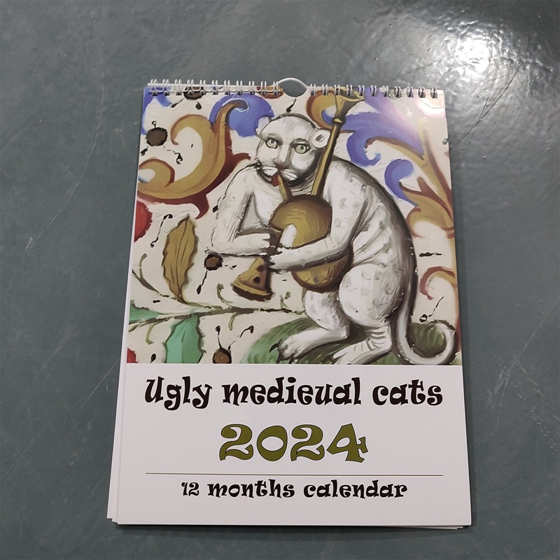 QX Ugly Medieval Cats Calendar 2024 Weird Medieval Cats Calendar 2024